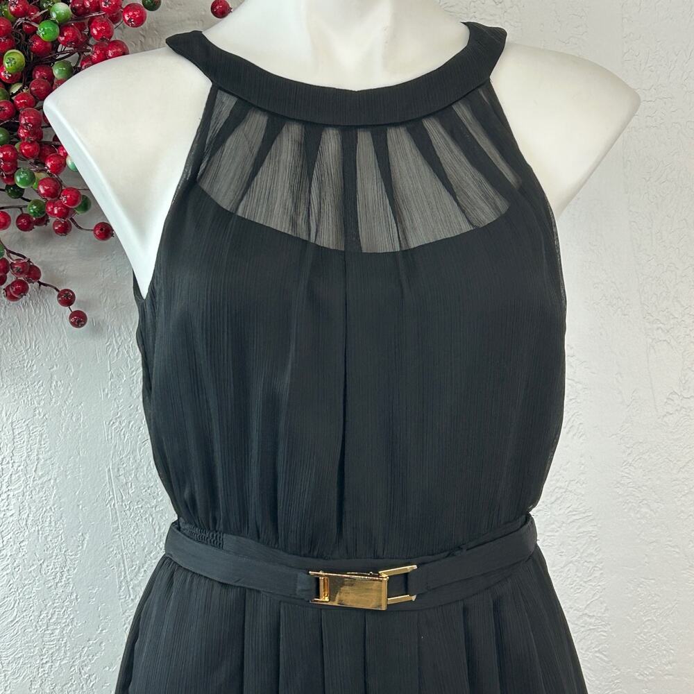 White House Black Market Button back chiffon halter dress Size 6 - Picture 4 of 11
